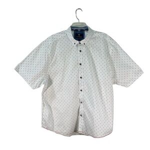 Nautical sailor anchor red stitching 100% cotton short sleeve button down collar